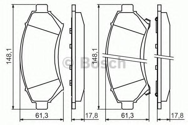 Комплект гальмівних колодок, дискове гальмо BOSCH 0 986 424 466