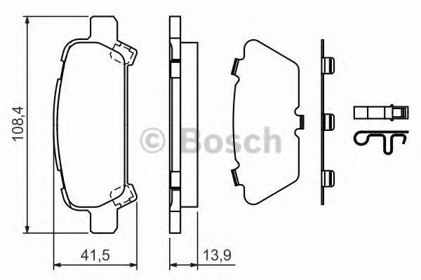 Комплект гальмівних колодок, дискове гальмо BOSCH 0 986 424 650