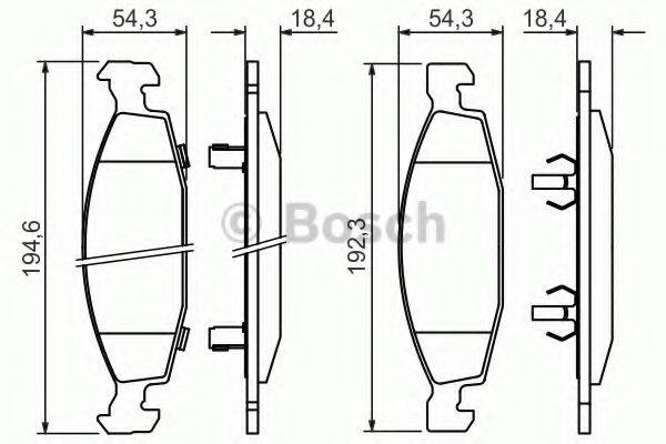 Комплект гальмівних колодок, дискове гальмо BOSCH 0 986 424 666