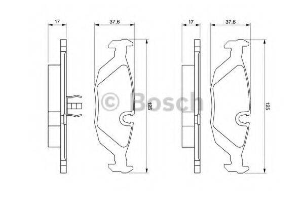 Комплект гальмівних колодок, дискове гальмо BOSCH 0 986 466 751