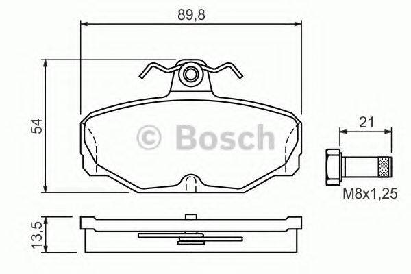 Комплект гальмівних колодок, дискове гальмо BOSCH 0 986 469 810