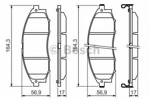 Комплект гальмівних колодок, дискове гальмо BOSCH 0 986 494 152