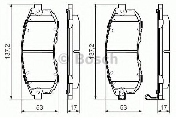 Комплект гальмівних колодок, дискове гальмо BOSCH 0 986 494 337