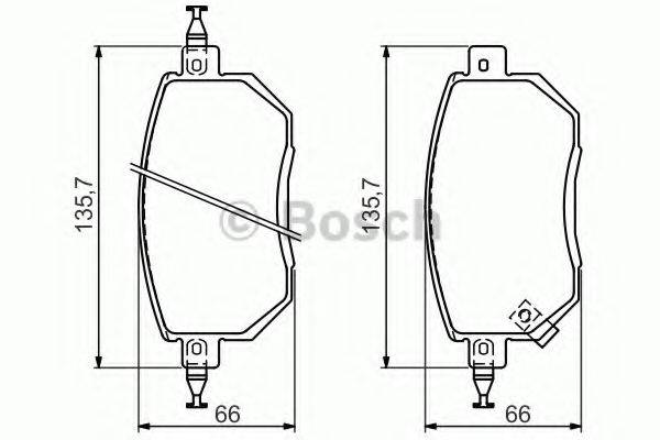 Комплект гальмівних колодок, дискове гальмо BOSCH 0 986 494 366