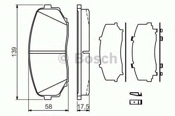 Комплект гальмівних колодок, дискове гальмо BOSCH 0 986 494 375