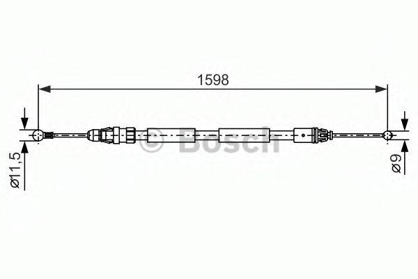 Трос, стоянкова гальмівна система BOSCH 1 987 482 388