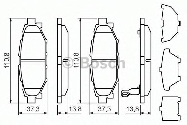 Комплект гальмівних колодок, дискове гальмо BOSCH 0 986 494 444