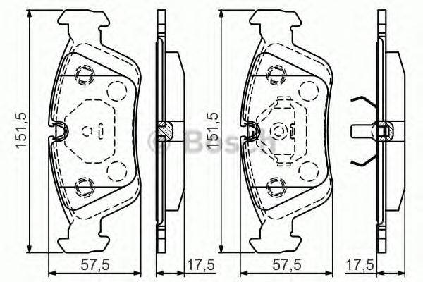 Комплект гальмівних колодок, дискове гальмо BOSCH 0 986 495 060