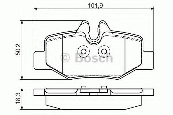 Комплект гальмівних колодок, дискове гальмо BOSCH 0 986 495 088