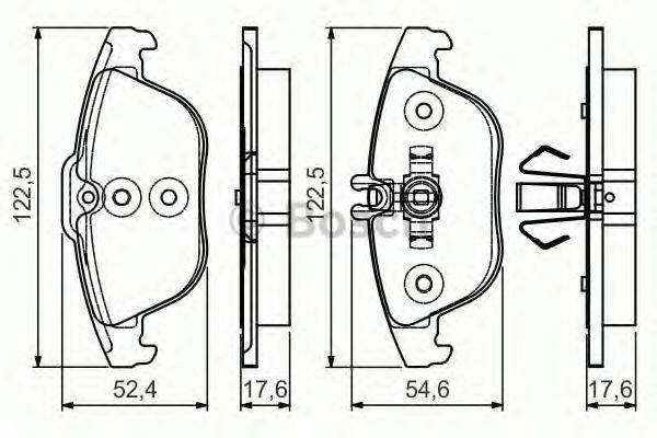 Комплект гальмівних колодок, дискове гальмо BOSCH 0 986 495 105