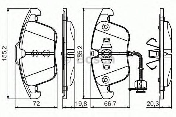 Комплект гальмівних колодок, дискове гальмо BOSCH 0 986 495 129