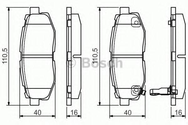 Комплект гальмівних колодок, дискове гальмо BOSCH 0 986 495 135