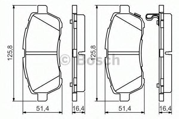 Комплект гальмівних колодок, дискове гальмо BOSCH 0 986 494 574