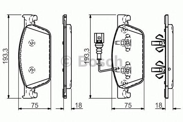 Комплект гальмівних колодок, дискове гальмо BOSCH 0 986 494 553