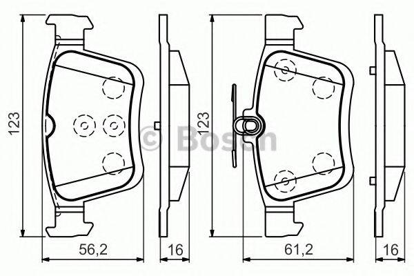 Комплект гальмівних колодок, дискове гальмо BOSCH 0 986 494 659