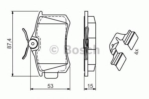 Комплект гальмівних колодок, дискове гальмо BOSCH 0 986 494 597