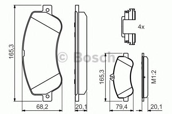 Комплект гальмівних колодок, дискове гальмо BOSCH 0 986 494 648