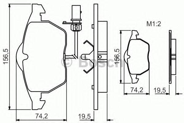 Комплект гальмівних колодок, дискове гальмо BOSCH 0 986 495 232