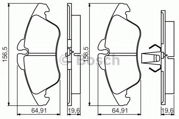 Комплект гальмівних колодок, дискове гальмо BOSCH 0 986 495 245