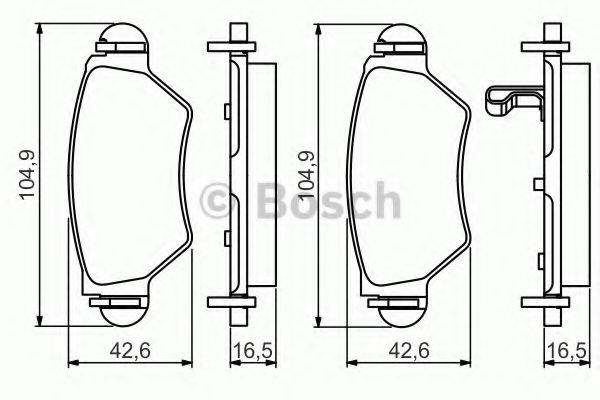 Комплект гальмівних колодок, дискове гальмо BOSCH 0 986 495 250