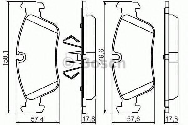 Комплект гальмівних колодок, дискове гальмо BOSCH 0 986 495 276