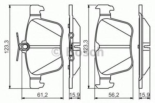 Комплект гальмівних колодок, дискове гальмо BOSCH 0 986 495 346