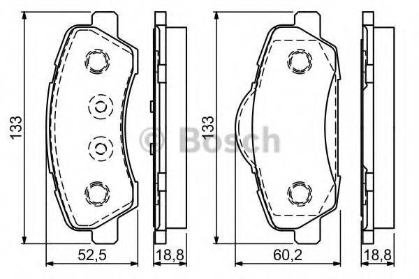 Комплект гальмівних колодок, дискове гальмо BOSCH 0 986 494 713