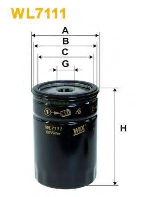 Масляний фільтр; Олійний фільтр, ступінчаста коробка передач WIX FILTERS WL7111