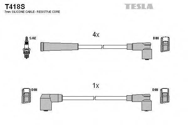 Комплект дротів запалення TESLA T418S