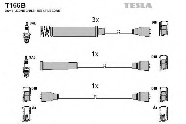 Комплект дротів запалення TESLA T166B