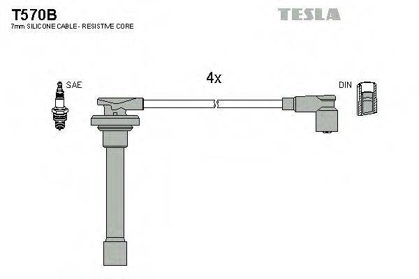 Комплект дротів запалення TESLA T570B