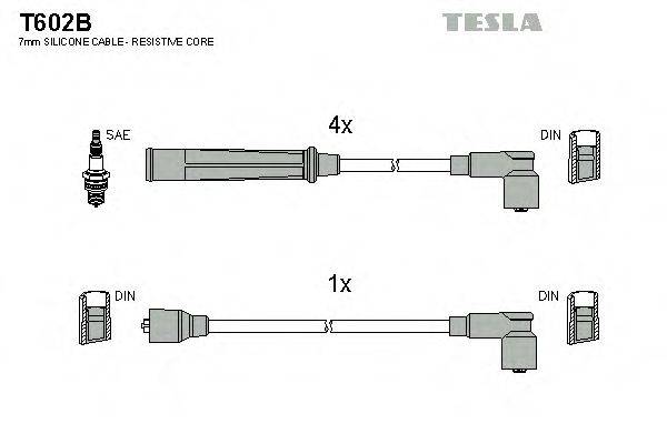 Комплект дротів запалення TESLA T602B