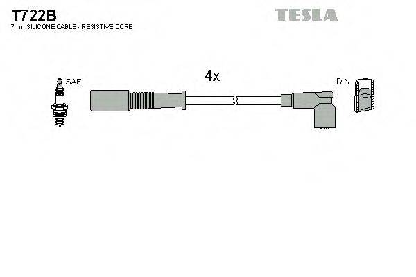 Комплект дротів запалення TESLA T722B