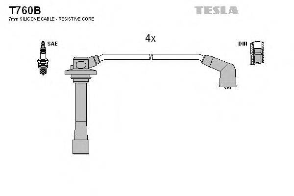 Комплект дротів запалення TESLA T760B