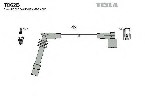 Комплект дротів запалення TESLA T862B