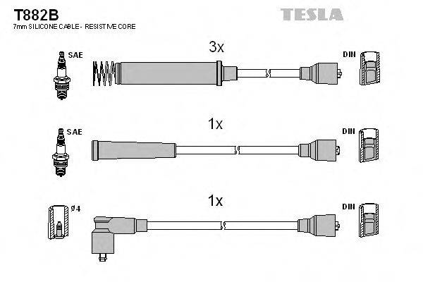 Комплект дротів запалення TESLA T882B