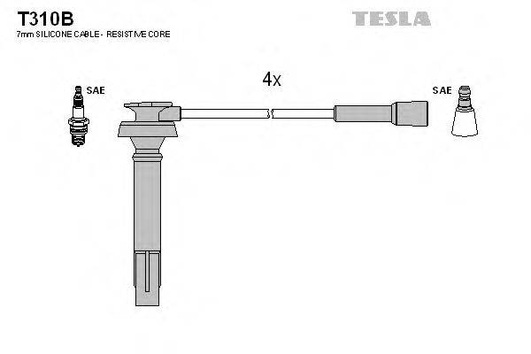 Комплект дротів запалення TESLA T310B