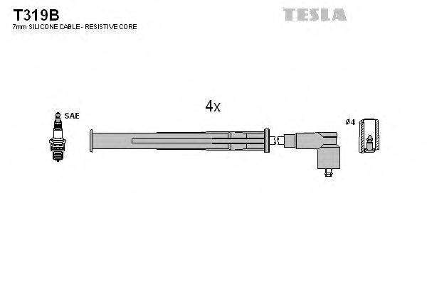 Комплект дротів запалення TESLA T319B