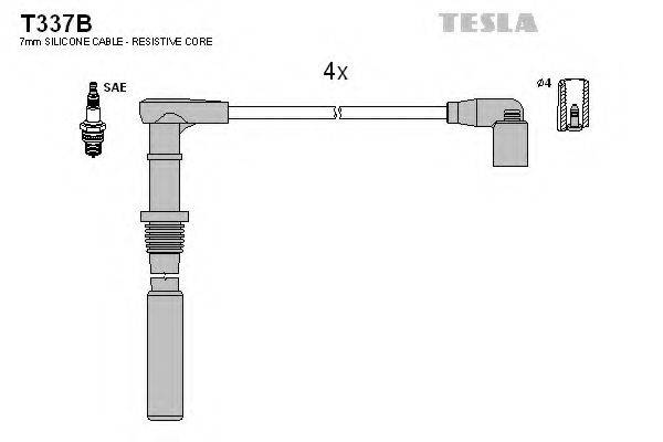 Комплект дротів запалення TESLA T337B