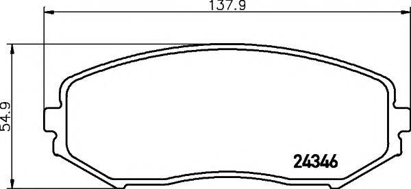 Комплект гальмівних колодок, дискове гальмо TEXTAR 2434601