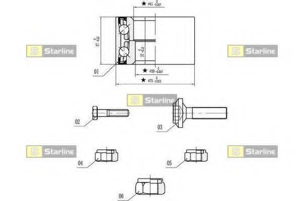 Комплект підшипника ступиці колеса STARLINE LO 01355