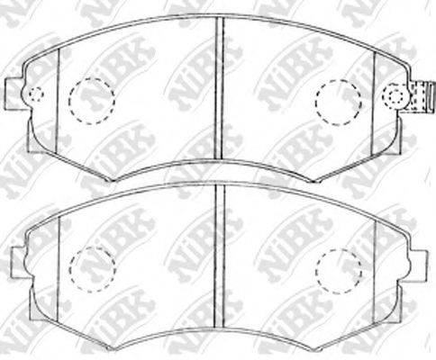 Комплект гальмівних колодок, дискове гальмо NIBK PN2245