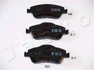 Комплект гальмівних колодок, дискове гальмо JAPKO 50250