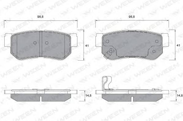 Комплект гальмівних колодок, дискове гальмо WEEN 151-1133