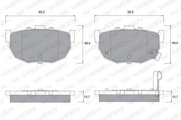 Комплект гальмівних колодок, дискове гальмо WEEN 151-1135