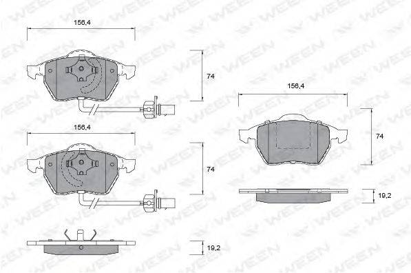 Комплект гальмівних колодок, дискове гальмо WEEN 151-1138