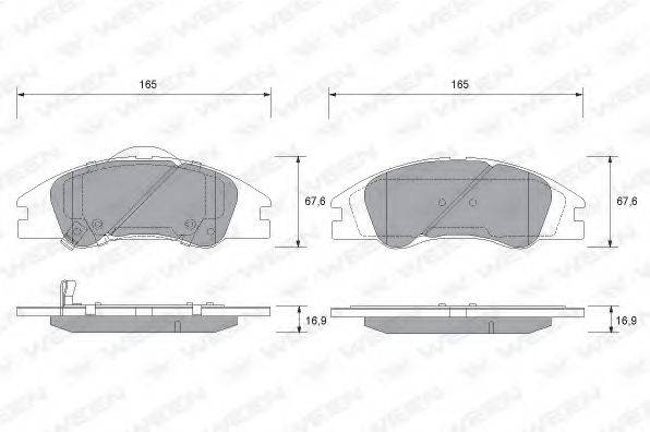 Комплект гальмівних колодок, дискове гальмо WEEN 151-1169