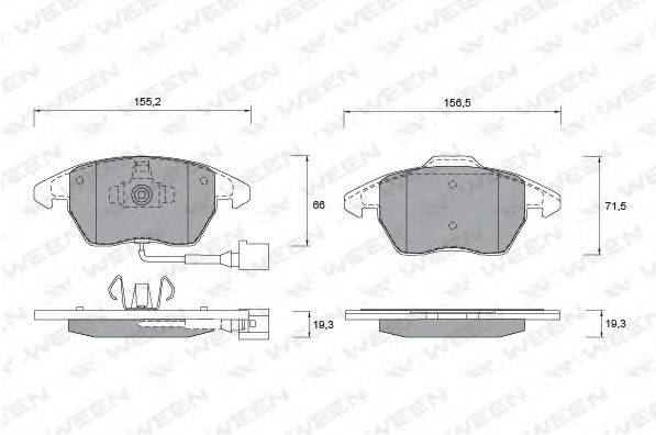 Комплект гальмівних колодок, дискове гальмо WEEN 151-1252