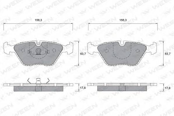 Комплект гальмівних колодок, дискове гальмо WEEN 151-1267