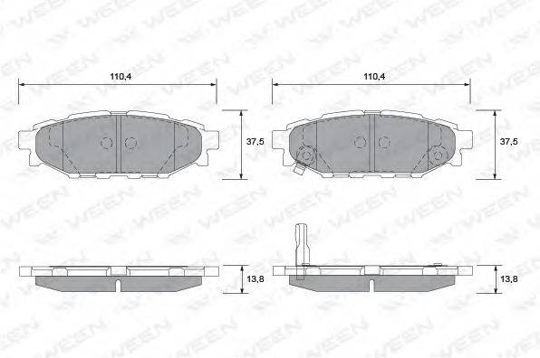 Комплект гальмівних колодок, дискове гальмо WEEN 151-2336